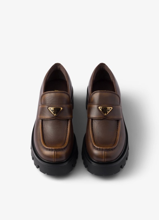 Prada Loafer van kalfsleer - detail 5 bruin