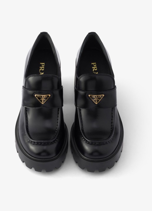 Prada Loafer van kalfsleer - detail 4 zwart