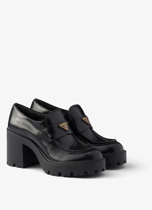 Prada Loafer van kalfsleer - voorkant 2 zwart