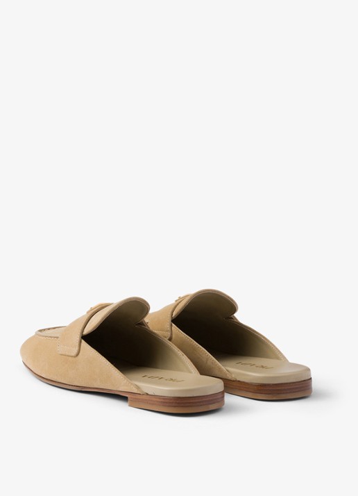 Prada Loafer van kalfssuède - achterkant 3 beige