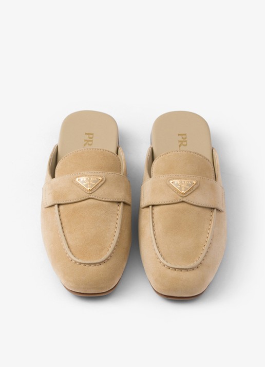 Prada Loafer van kalfssuède - detail 4 beige
