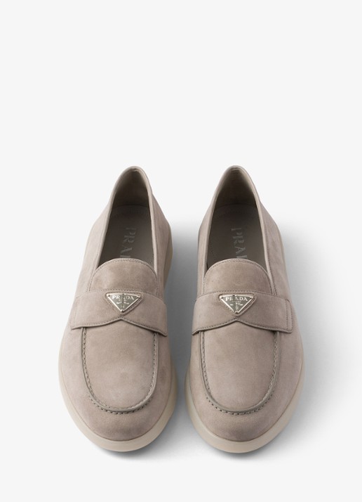 Prada Loafer van kalfssuède - detail 3 grijs
