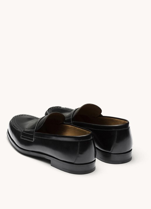 Prada Loafer van leer met logo  - detail 5 zwart