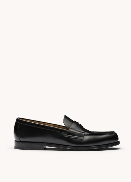 Prada Loafer van leer met logo  - voorkant 3 zwart