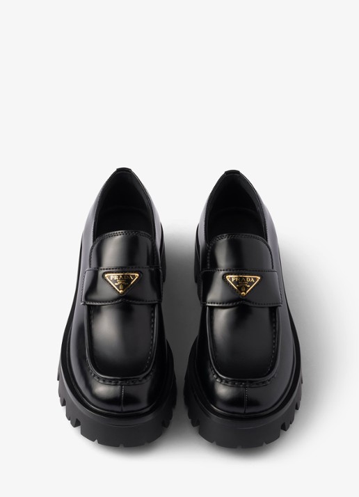 Prada Loafer van leer - detail 2 zwart