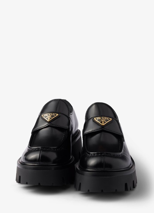 Prada Loafer van leer - detail 3 zwart