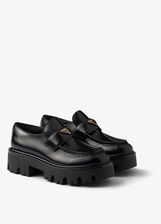 Prada Loafer van leer - voorkant 5 zwart