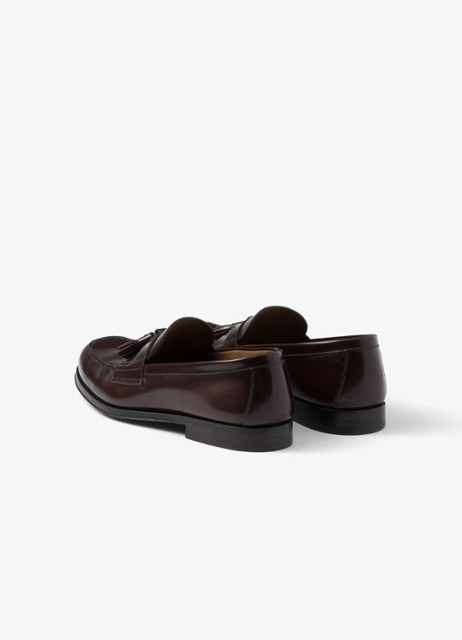 Prada Loafer van leer  - achterkant donkerbruin