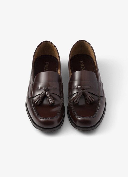 Prada Loafer van leer  - detail 3 donkerbruin