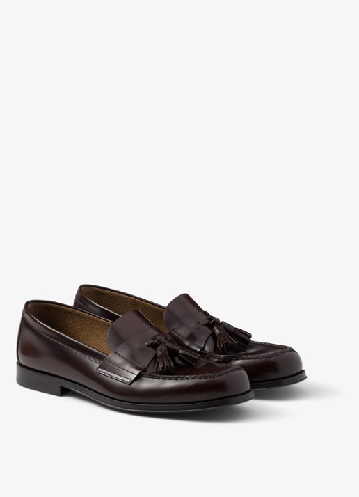 Prada Loafer van leer  - voorkant 5 donkerbruin
