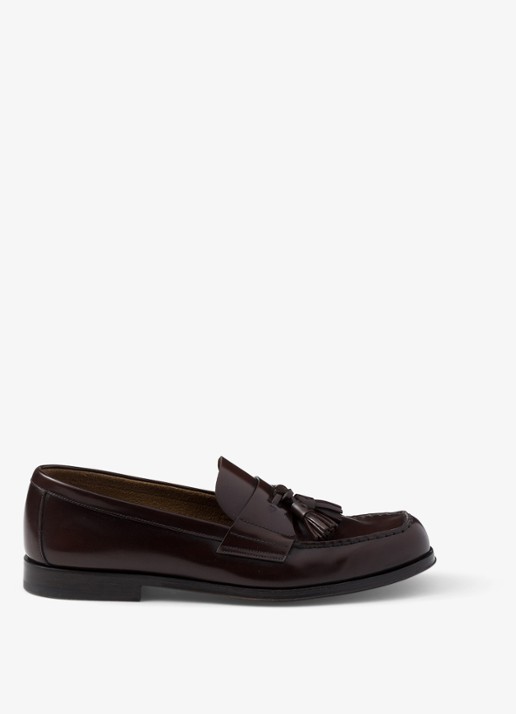 Prada Loafer van leer  - voorkant 6 donkerbruin