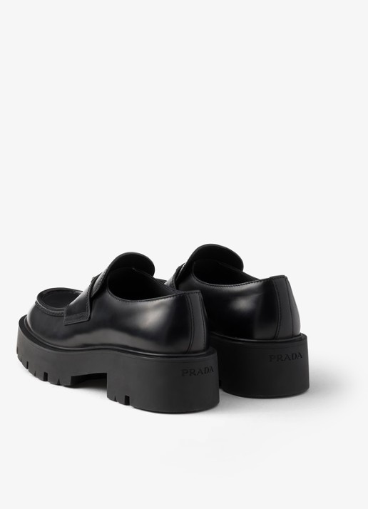 Prada Loafer van leer - detail 4 zwart