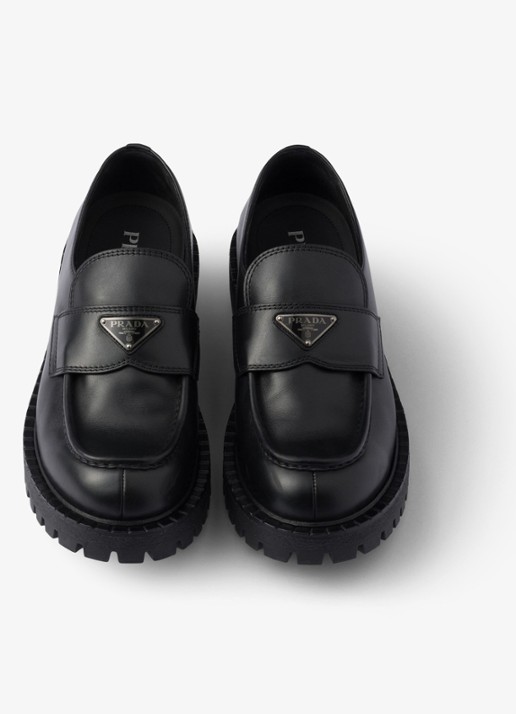 Prada Loafer van leer - detail 2 zwart
