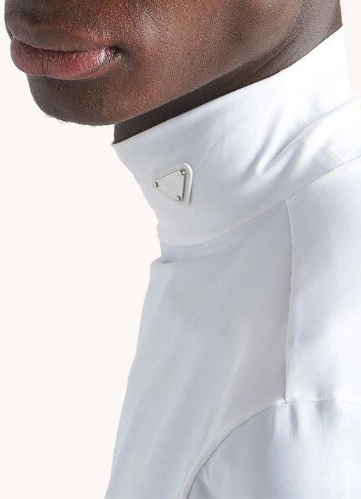Prada Longsleeve met col en logo - detail 2 wit