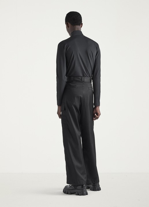 Prada Longsleeve met col en logo - detail 4 zwart