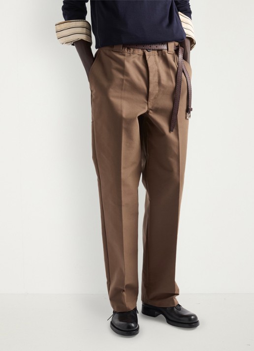 Prada Loose fit chino met steekzakken - detail 2 bruin
