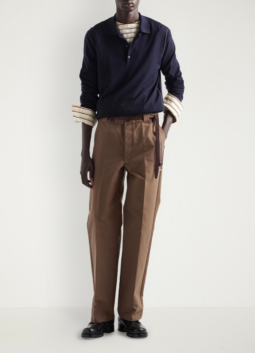 Prada Loose fit chino met steekzakken - voorkant 5 bruin