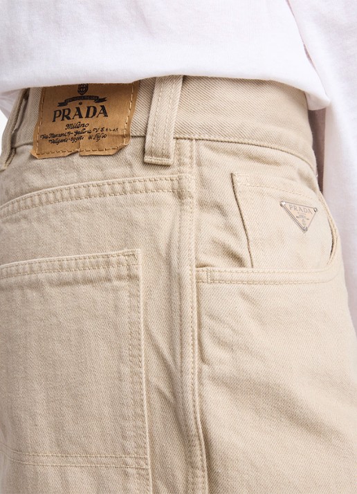 Prada Loose fit jeans met gekleurde wassing - detail 2 beige