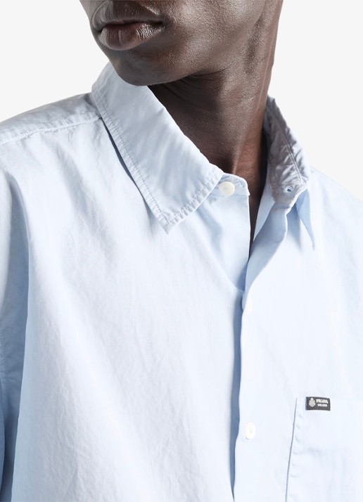 Prada Loose fit overhemd met borstzak - detail 5 lichtblauw