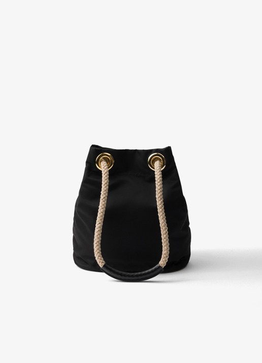 Prada Mariner Re-Nylon Small schoudertas met logo - achterkant 7 zwart