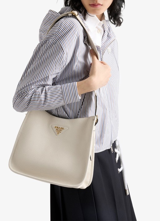 Prada Medium schoudertas van kalfsleer - voorkant 7 wit
