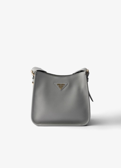 Prada Medium schoudertas van kalfsleer - voorkant grijs