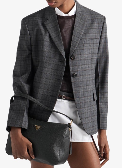 Prada Medium schoudertas van kalfsleer - detail 4 zwart