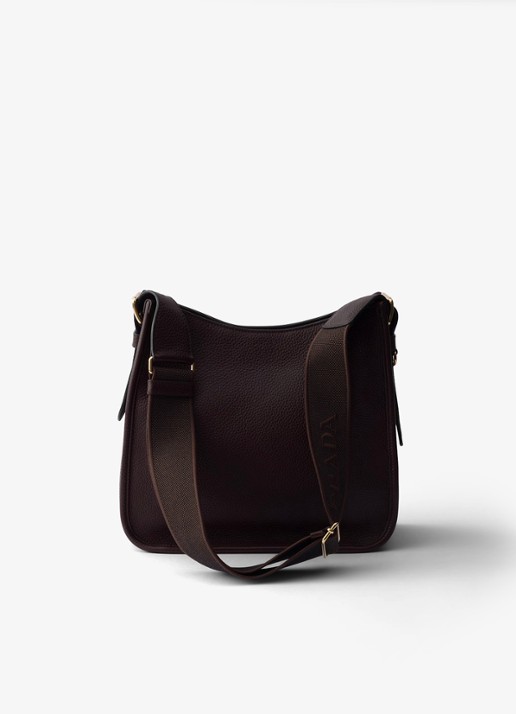 Prada Medium schoudertas van kalfsleer - achterkant 6 donkerbruin