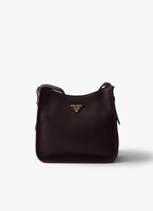Prada Medium schoudertas van kalfsleer - voorkant donkerbruin
