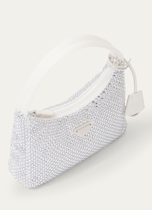 Prada Mini-Bag handtas van satijn - detail 3 wit