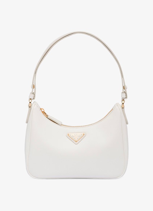 Prada Mini-Bag schoudertas van leer - voorkant 2 wit