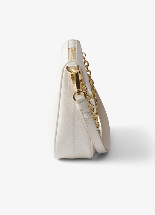 Prada Mini-Bag schoudertas van leer - detail 4 gebroken wit