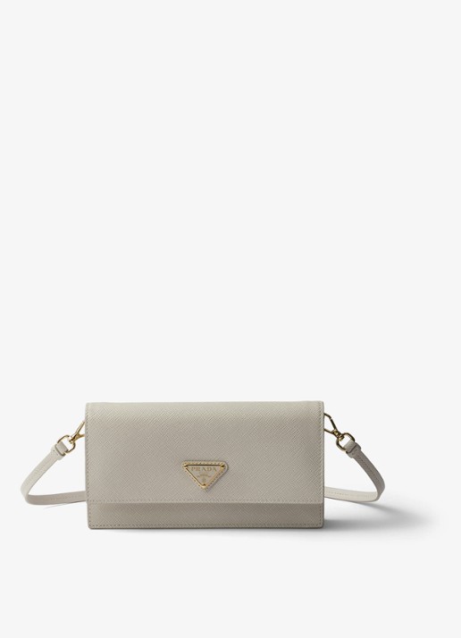 Prada Mini clutch van leer met afneembare schouderriem
