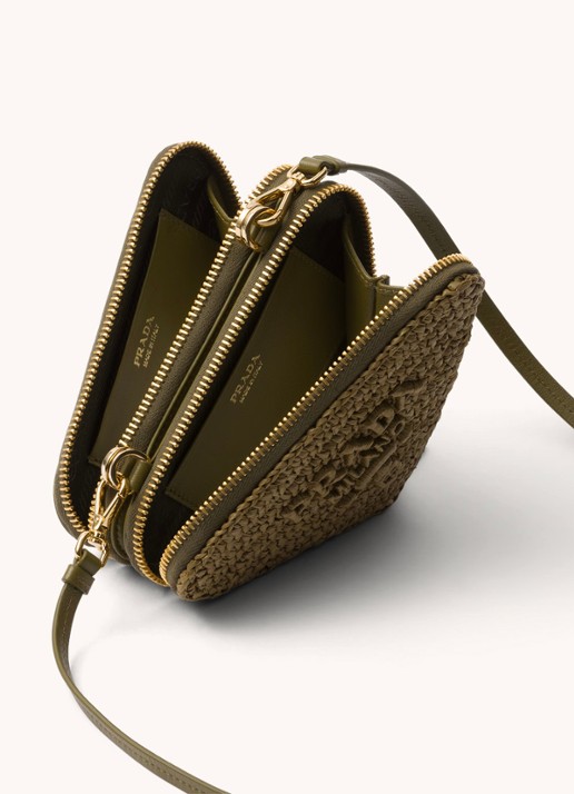 Prada Mini crossbodytas met leren details - detail 4 olijfgroen