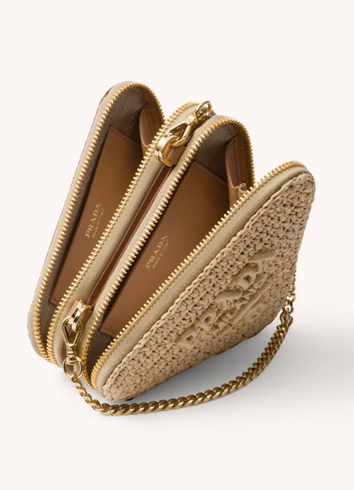 Prada Mini crossbodytas met leren details - detail 2 beige