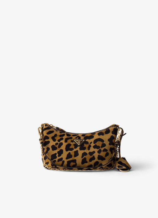 Prada Mini schoudertas van kalfsleer met dierenprint