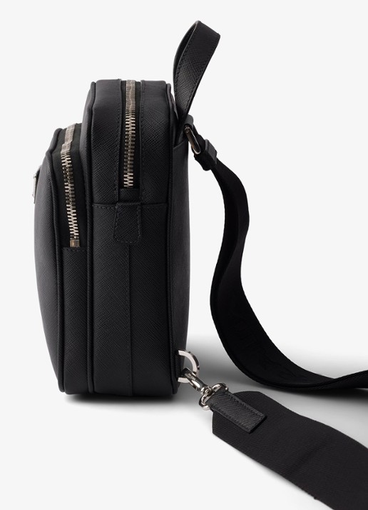 Prada Mini schoudertas van kalfsleer - detail zwart