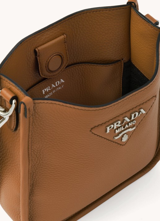 Prada Mini schoudertas van leer - detail 5 cognac