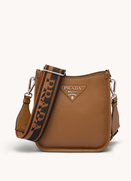 Prada Mini schoudertas van leer - voorkant 2 cognac
