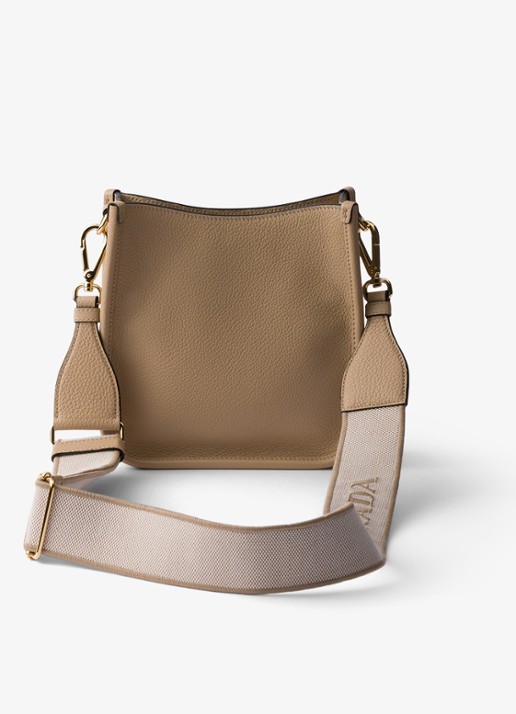 Prada Mini schoudertas van leer - achterkant 9 zand