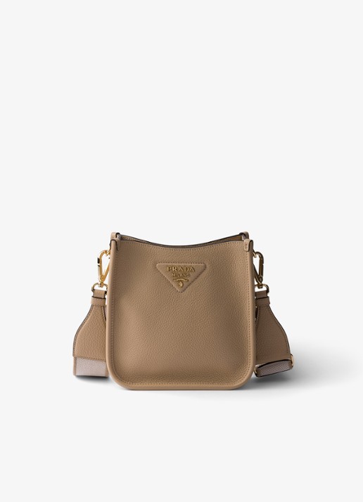 Prada Mini schoudertas van leer - voorkant 3 zand