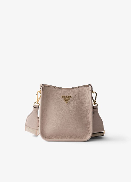 Prada Mini schoudertas van leer - voorkant taupe