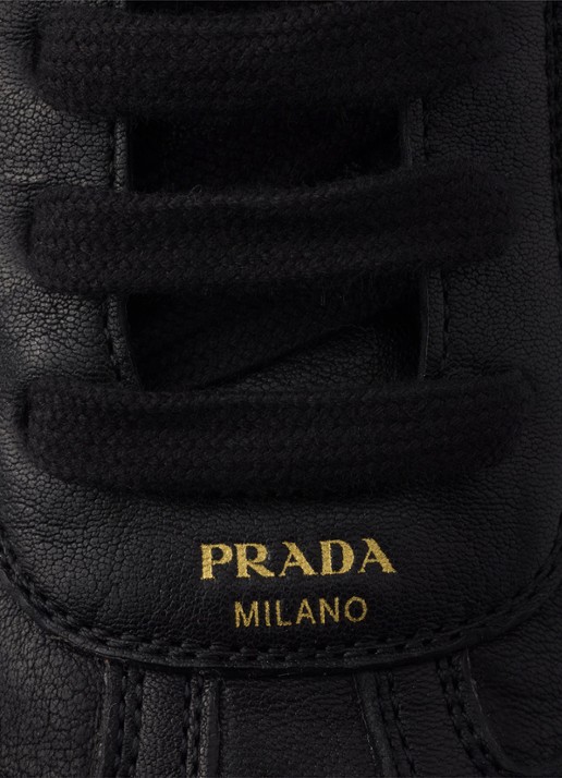 Prada Montecarlo Re-Edition 2005 sneaker van lamsleer - detail 7 zwart