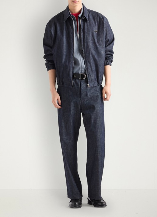 Prada Overshirt van chambray met steekzakken - voorkant 2 indigo
