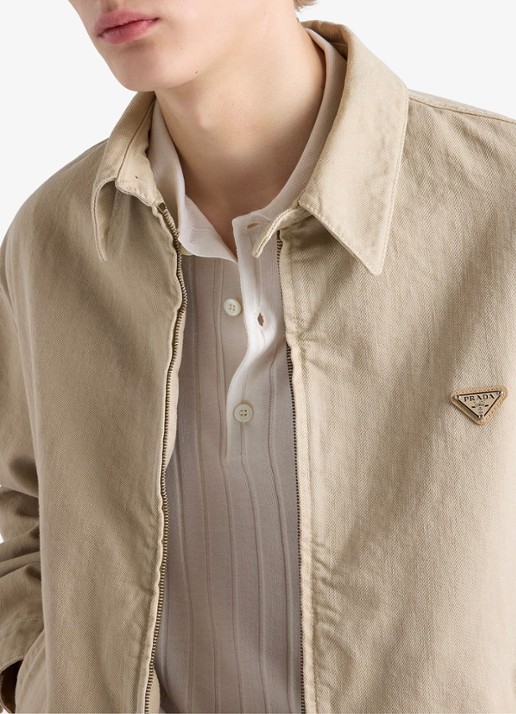Prada Overshirt van denim met steekzakken - detail 3 beige