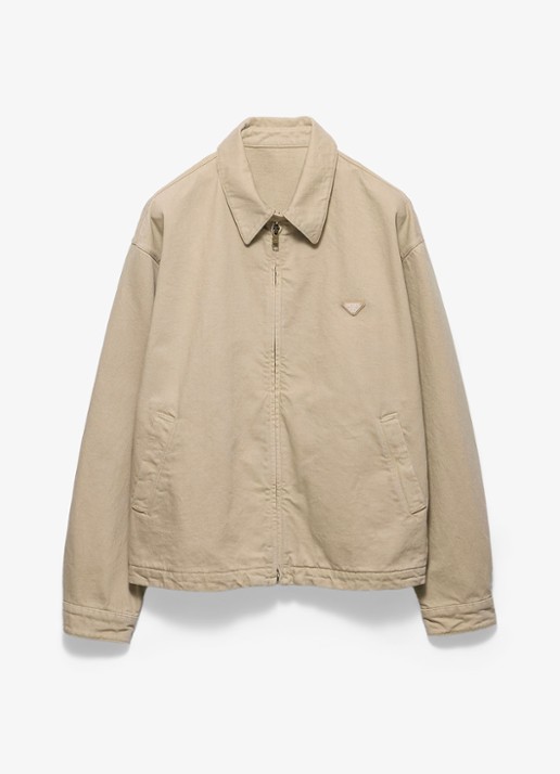 Prada Overshirt van denim met steekzakken - voorkant 6 beige