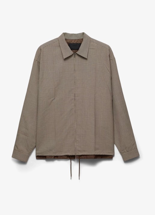 Prada Overshirt van scheerwol - voorkant 5 beige