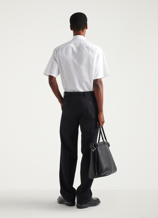Prada Oversized fit overhemd met borstzak en logo - achterkant 3 wit