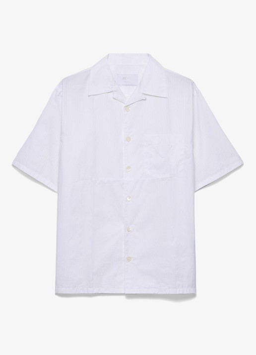 Prada Oversized fit overhemd met borstzak - voorkant 6 wit