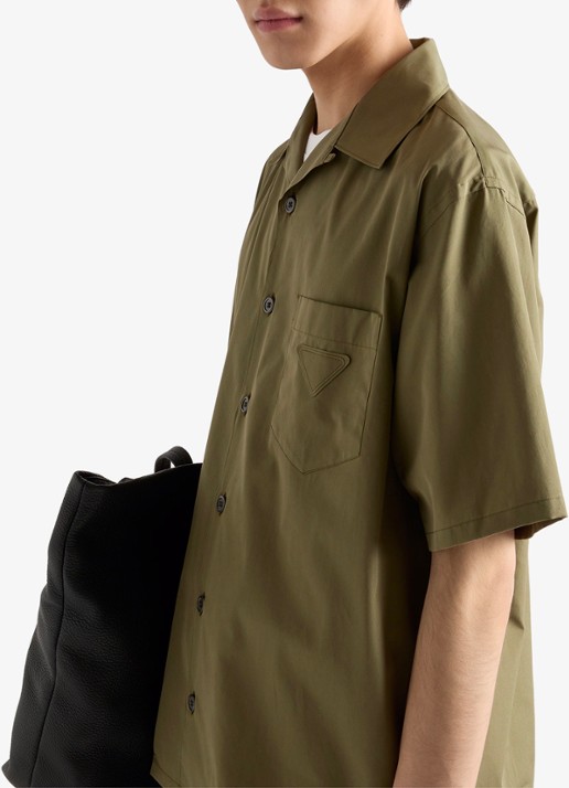 Prada Oversized fit overhemd met borstzak - detail 3 legergroen